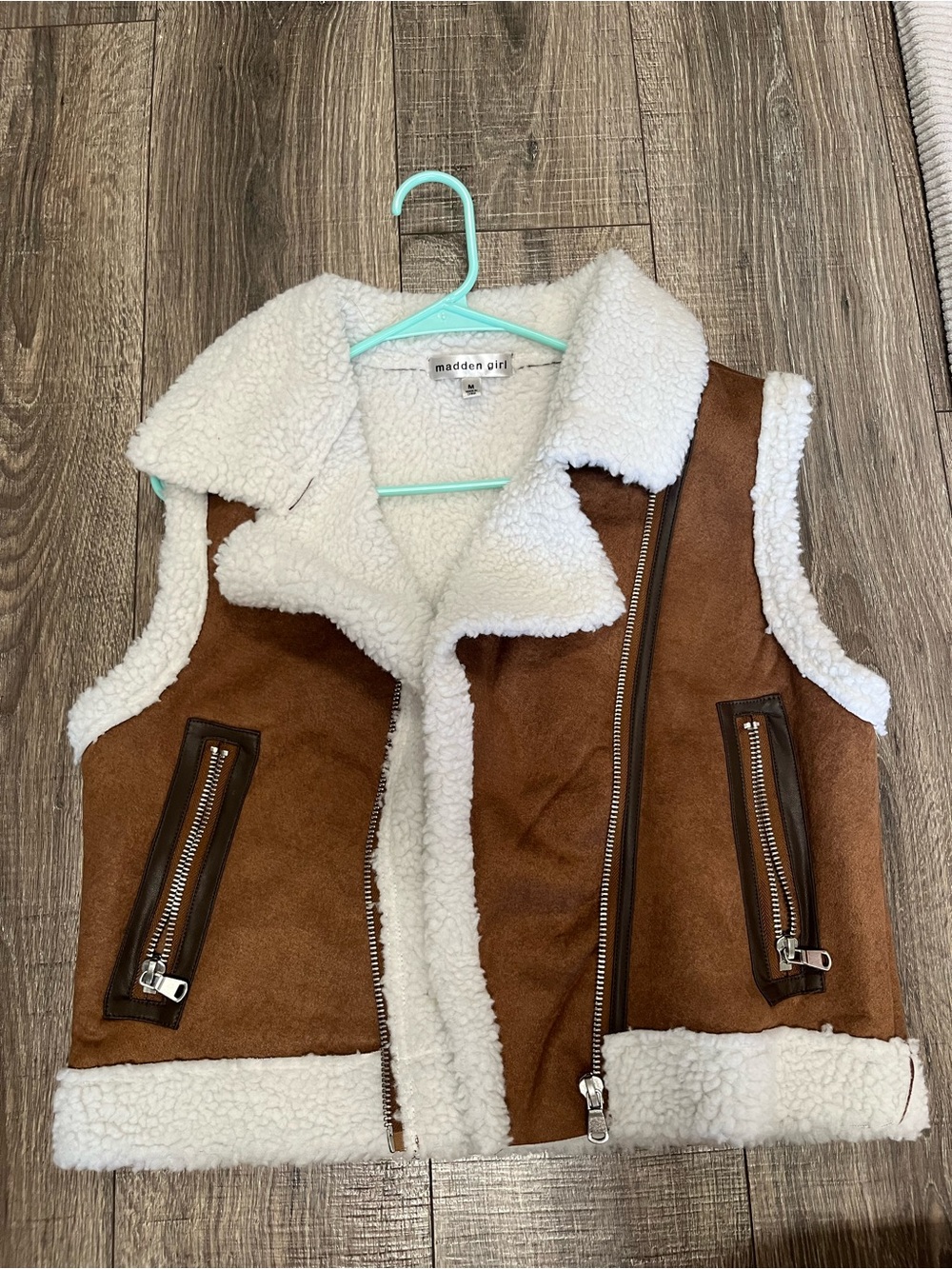 Madden Girl Brown Faux Shearling Vest